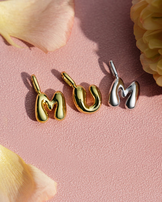 Silver U Letter Charm