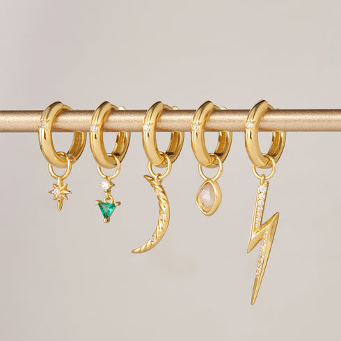 Gold Lightning Earring Charm