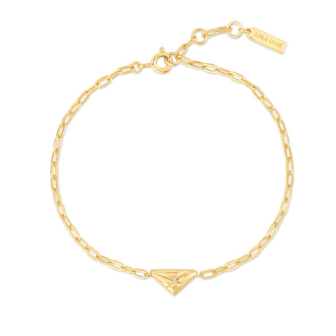 Gold Triangle Kiss Bracelet