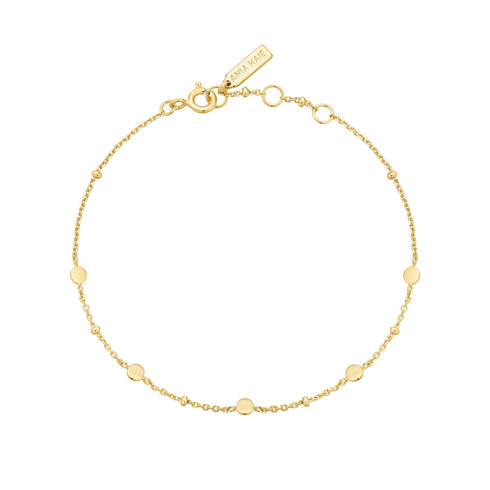 Gold Disc Station Bracelet