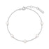 Silver Shell Pearl Station Bracelet