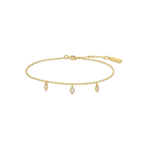 Gold Sparkling Triple Station Bracelet