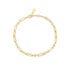 Gold Bezel Station Paper Clip Chain Bracelet