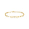 Gold Bezel Station Paper Clip Chain Bracelet