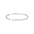 Silver Bezel Station Paper Clip Chain Bracelet