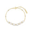 Gold Sparkling Braided Shell Pearl Bracelet