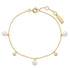 Gold Shell Pearl & Sparkle Drop Station Bracelet