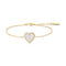 Gold Mother of Pearl Halo Heart Bracelet
