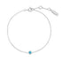 Silver Bezel-Set Lab-Created Turquoise Solitaire Bracelet