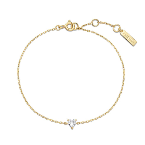 Gold Sparkle Heart Bracelet