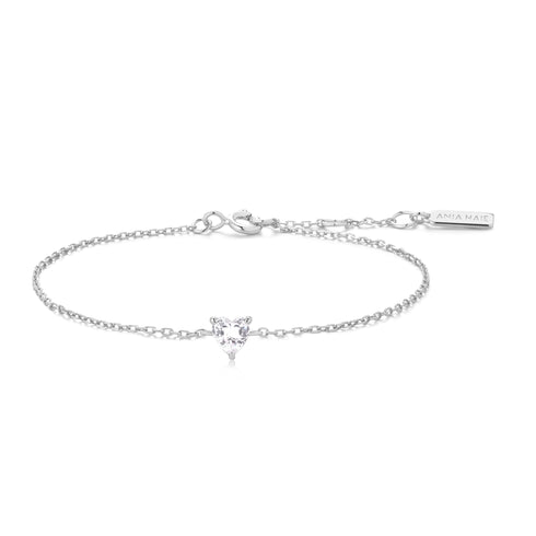 Silver Sparkle Heart Bracelet