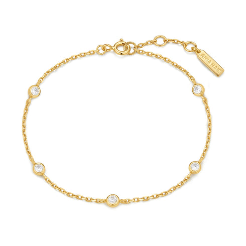 Gold Classic Bezel-Set Station Bracelet