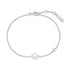 Silver Shell Pearl & Bezel-Set Sparkle Bracelet
