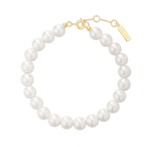Gold Classic Shell Pearl Beaded Bracelet