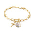 Gold Stud Link Charm Bracelet