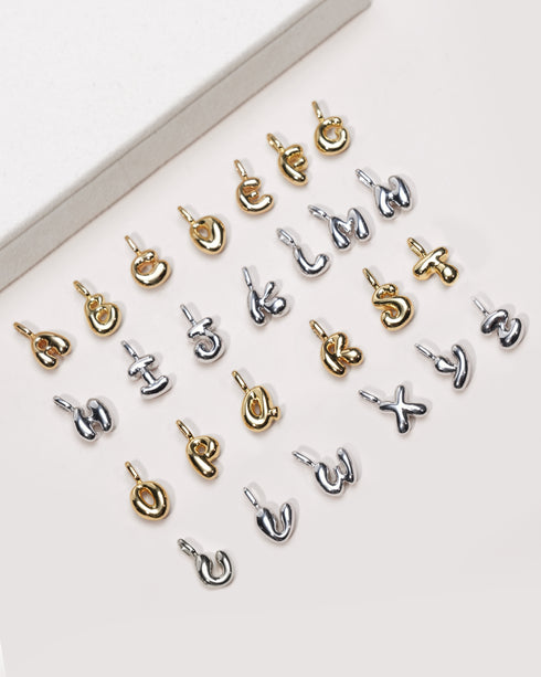 Silver F Letter Charm