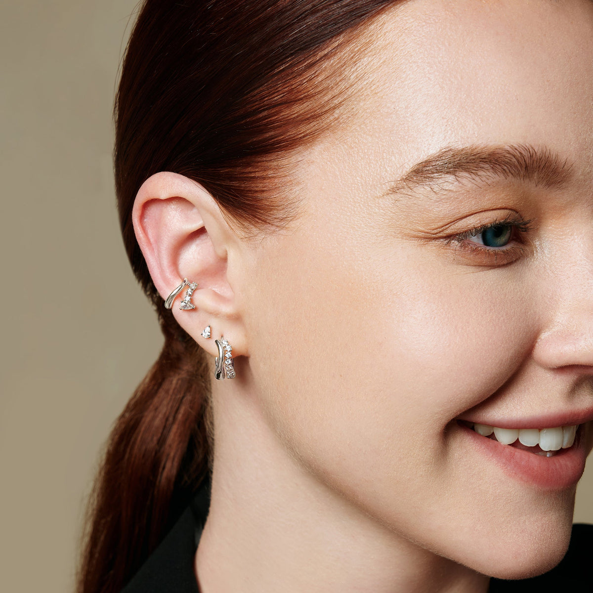 【HYERES LOR】25SS★ Subni Flow Silver One Touch Earrings Designer fashion, Seoul-fully created | W Concept