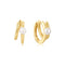 Gold Parallel Duo Freshwater Pearl Huggies