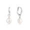 Silver Freshwater Pearl Drop Hoops