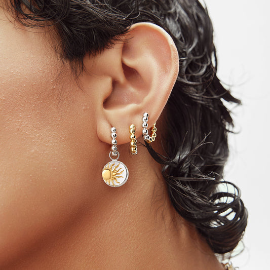 Two Tone Bright Sun Earring Charm