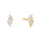 Gold Triple Marquise Stud Earrings