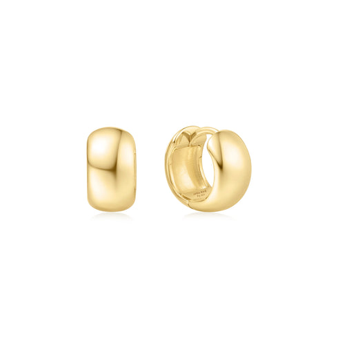 Gold Chubby Small Huggie Hoop Earrings