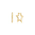 Gold Medium Star Pavé Hoop Earrings