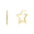 Gold Large Star-Shaped Pavé Hoop Earrings