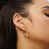 Gold Large Star-Shaped Pavé Hoop Earrings