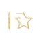 Gold Large Star-Shaped Pavé Hoop Earrings