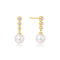 Gold Tennis Beaded Stone Shell Pearl Drop Stud Earrings
