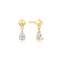 Gold Pyramid Dangle Threaded Stud Earrings