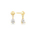 Gold Pyramid Dangle Threaded Stud Earrings