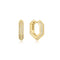 Gold Sparkling Shield Huggie Hoop Earrings