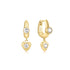 Gold U-Shaped Shield Drop Huggie Hoop Earrings