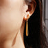 Gold Long Water Droplet Drop Earrings