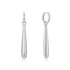 Silver Long Water Droplet Drop Earrings