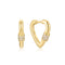 Gold Heart Clasp Huggie Hoop Earrings