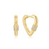 Gold Heart Clasp Huggie Hoop Earrings
