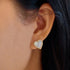 Gold Mother of Pearl Halo Heart Stud Earrings