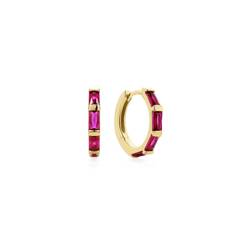 Gold Rosé Holiday Huggie Hoop Earrings