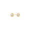 Gold Textured Bezel-Set Stud Earrings