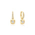 Gold Modern Bezel-Set Huggie Hoop Earrings