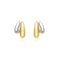 Two-Tone Dome Stud Hoop Earrings