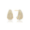 Gold Pavé Shrimp Stud Hoop Earrings