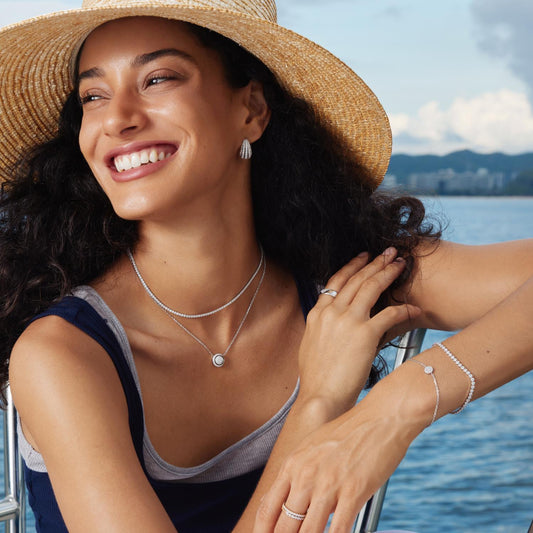 Silver Pavé Shrimp Stud Hoop Earrings