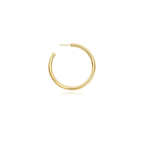 Gold Classic Tube Large Hoop Earrings