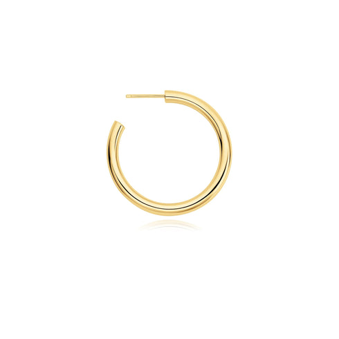 Gold Classic Tube Oversized Hoop Earrings
