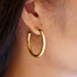 Gold Classic Tube Oversized Hoop Earrings