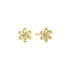 Gold Mint Green Floral Stud Earrings